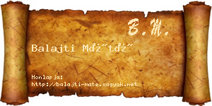 Balajti Máté névjegykártya