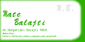 mate balajti business card